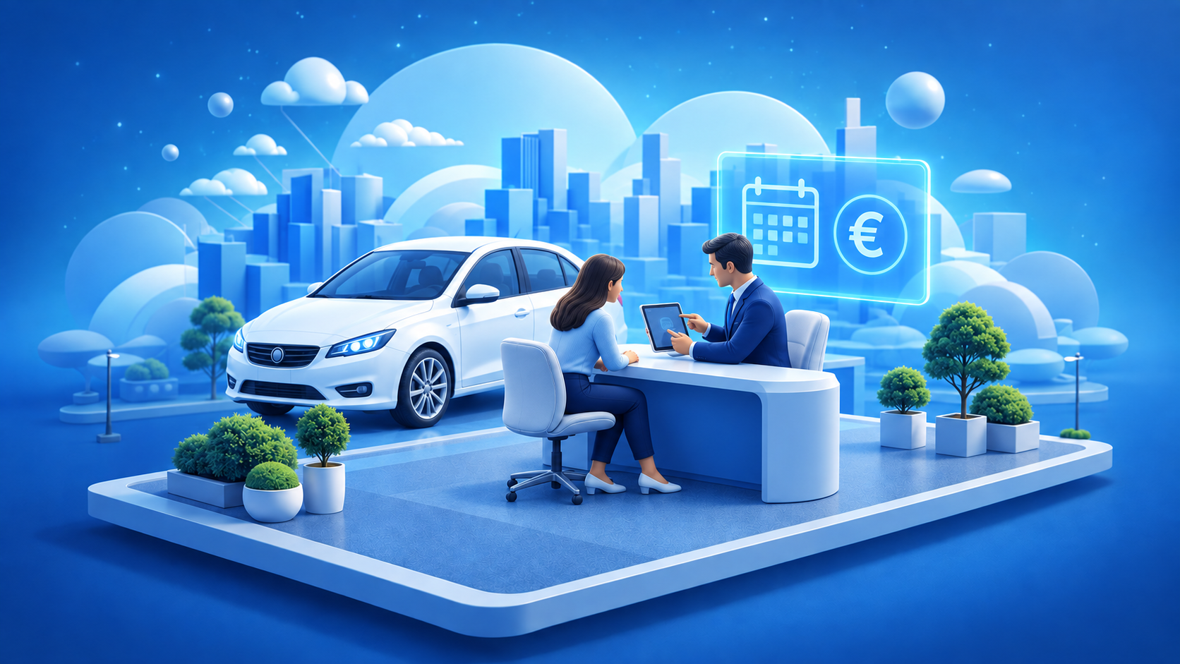 Illustrazione 3D: Consulenza in showroom